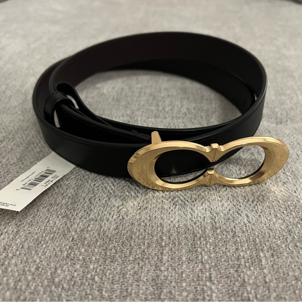 Coach signature buckle belt